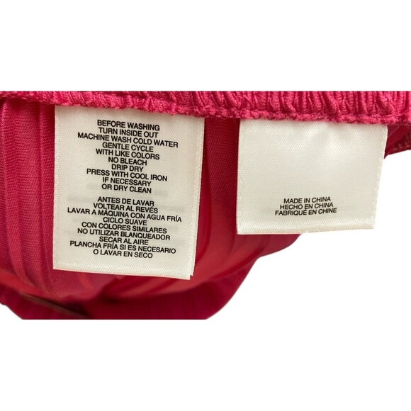 Nine West Women’s Pink Pleated Wide Leg Pants Size L NWT Polyester Elastic Waist - Picture 9 of 10